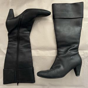ECCO Boots Black Leather (Knee High)